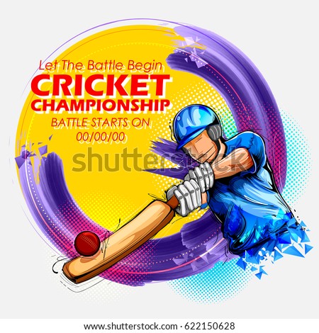 illustration of batsman playing cricket championship sports illustration of batsman playing cricket championship sports