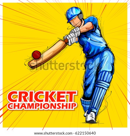 illustration of batsman playing cricket championship sports illustration of batsman playing cricket championship sports