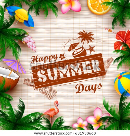 illustration of Summer time poster wallpaper for fun party invitation banner template illustration of Summer time poster wallpaper for fun party invitation banner template