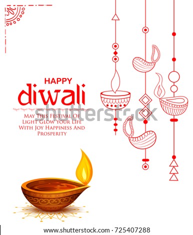 illustration of burning diya on Happy Diwali Holiday background for light festival of India illustration of burning diya on Happy Diwali Holiday background for light festival of India