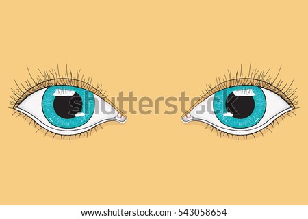 Draw Female Eyes On White Background Stock Vector 54761299 - Shutterstock