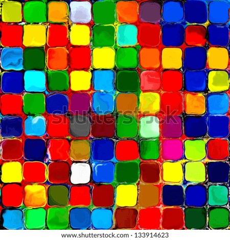 Abstract Rainbow Colorful Tiles Mosaic Painting Stock abstract rainbow colorful tiles mosaic painting stock