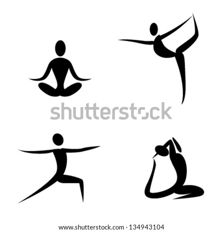 class, poses Yoga fitness:  care and logo yoga health icons gymnastic for yoga poses