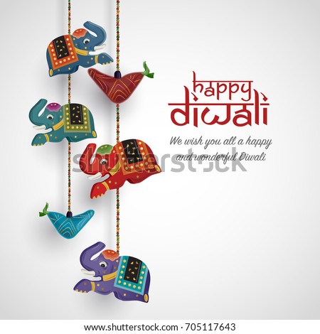 Diwali festival background. wooden elephant decor on wall. come with layers. Diwali festival background. wooden elephant decor on wall. come with layers.