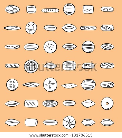 Vector Illustration Bread Collection Stock Vector 131786513 - Shutterstock