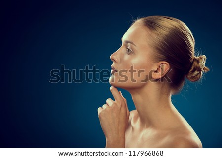 Beautiful Face Side View Woman Stock Photos, Images, & Pictures