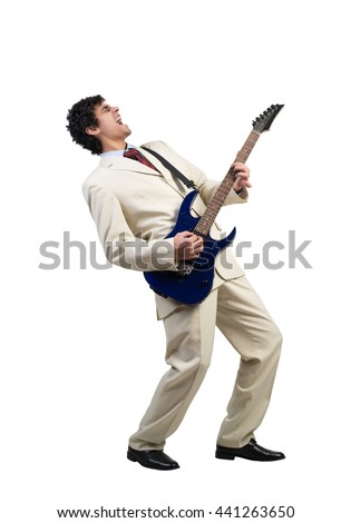 Outline Illustration Man Playing Guitar Stock Illustration 146768636