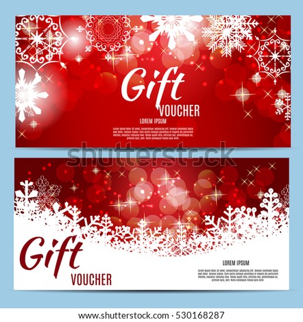 Christmas and New Year Gift Voucher, Discount Coupon Template Vector Illustration EPS10 Christmas and New Year Gift Voucher, Discount Coupon Template Vector Illustration EPS10