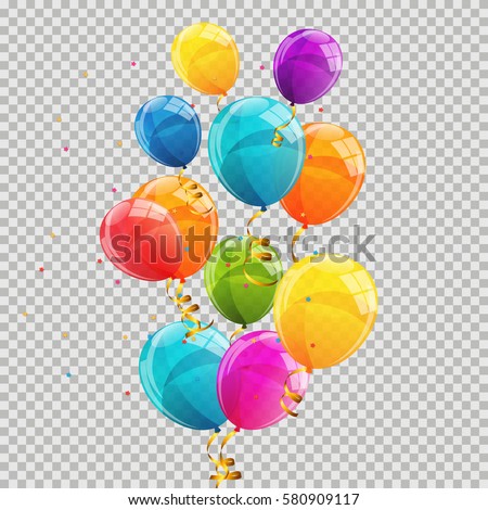 Color Glossy Balloons Transparent Background Vector Illustration EPS10 Color Glossy Balloons Transparent Background Vector Illustration EPS10