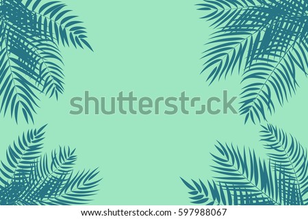 Beautifil Palm Tree Leaf Silhouette Background Vector Illustration EPS10 Beautifil Palm Tree Leaf Silhouette Background Vector Illustration EPS10