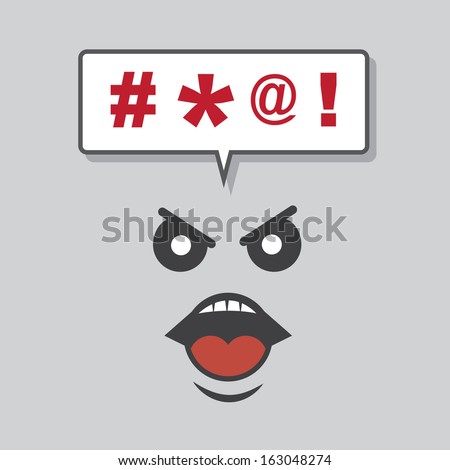 speech bubble yelling curse expletives face vector symbols words shutterstock