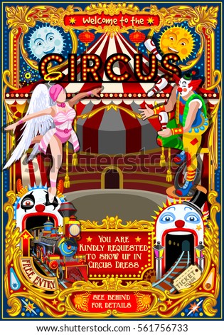 Circus carnival vector tent marquee. Amusement family theme park circus poster clown invite vector set. Creative circus roller coaster design vector illustration rollercoaster collection Circus carnival vector tent marquee. Amusement family theme park circus poster clown invite vector set. Creative circus roller coaster design vector illustration rollercoaster collection