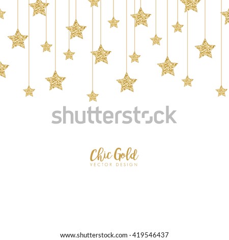 Modern Chic Gold Star Shape Vector Design - stock vector Modern Chic Gold Star Shape Vector Design - stock vector