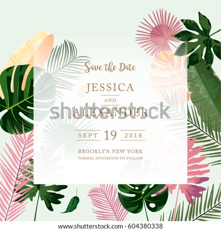 Trendy Summer Tropical Leaves Vector Design Trendy Summer Tropical Leaves Vector Design