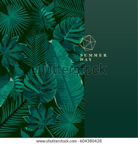 Trendy Summer Tropical Leaves Vector Design Trendy Summer Tropical Leaves Vector Design