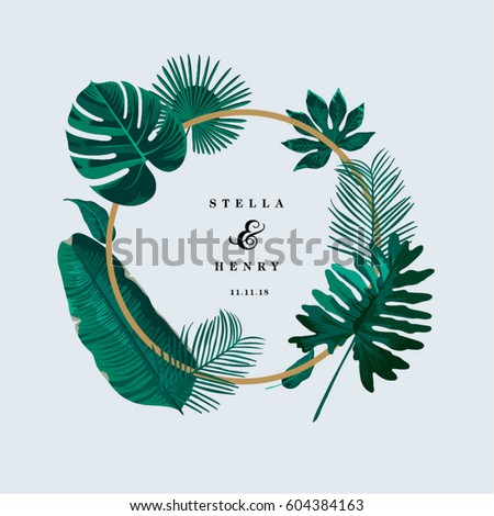 Trendy Tropical Leaves Vector Design Trendy Tropical Leaves Vector Design