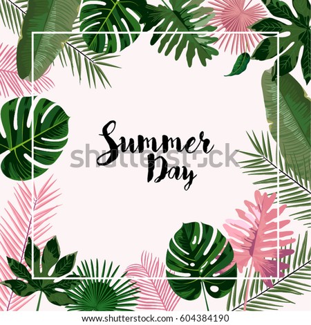 Trendy Tropical Leaves Vector Design Trendy Tropical Leaves Vector Design