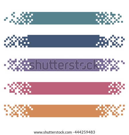Set of colored modern pixel banners for headers. Vector banners ready for your text or design - stock vector Set of colored modern pixel banners for headers. Vector banners ready for your text or design - stock vector