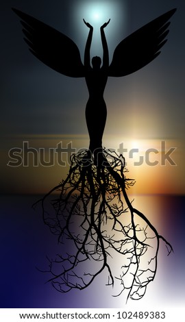 Black Angel Stock Vector 102489383 - Shutterstock