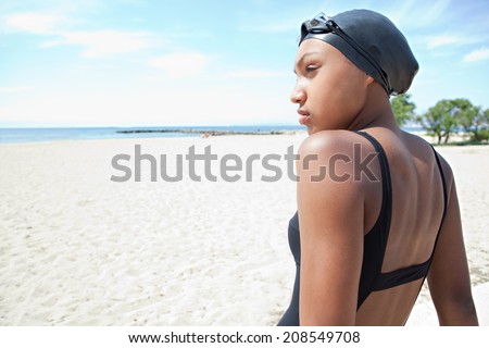 Side beauty portrait of a healthy sporty african american teenager ...