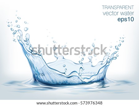 Transparent vector water splash and wave on light background Transparent vector water splash and wave on light background