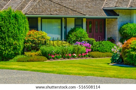 Front Yard Modern Home During Late Stock Photo 78473506 