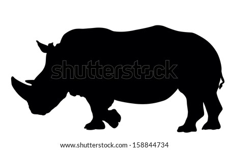 Rhino silhouette. Vector illustration. EPS 8 - stock vector