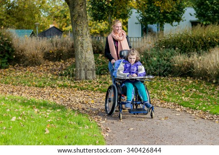 Girl care of disabled old man 8