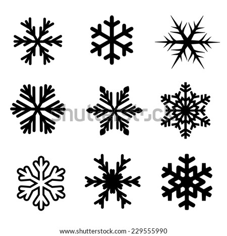 Black Snowflakes White Stock Photos, Images, & Pictures | Shutterstock