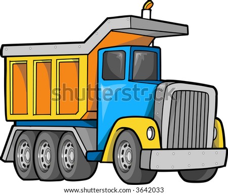 Vector Cartoon Dump Truck Stock Vector 124163305 - Shutterstock