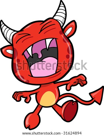 Crazy Cartoon Devil Vector Clip Art Stock Vector 127211060 - Shutterstock