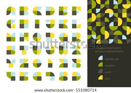 Agronomy logo font with natural elements. Stylized agricultural alphabet with retro capital letters and numbers Agronomy logo font with natural elements. Stylized agricultural alphabet with retro capital letters and numbers