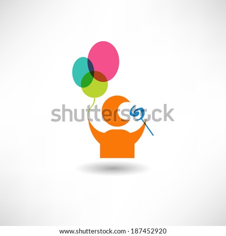 Child with lollipop - stock vector
