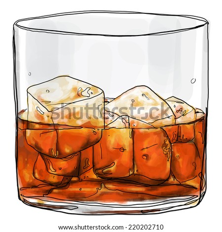 179114792 photo  glass cubes painting similar glass  whiskey Images isolated  of ID to
