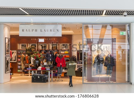 shop in Budapest. Ralph Lauren is worldwide clothing company founded