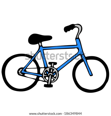 Hand drawn bicycle illustration - stock vector