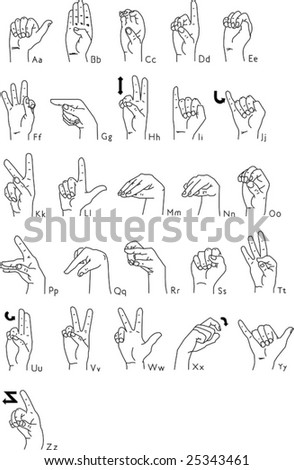 Sign Language Alphabet Stock Vector 25343458 - Shutterstock