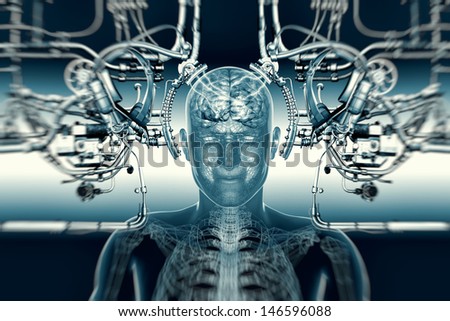 human study and cybernetics - stock photo