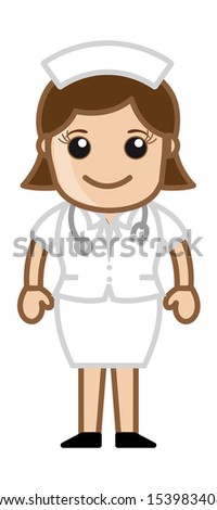 Happy Nurse - Medical Cartoon Vector Character - stock vector
