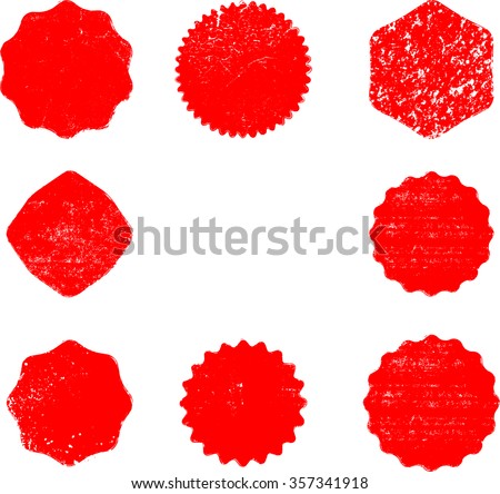 Set of Stamps . Red Shapes . Grunge Rubber Texture Stamp . Distressed Stamp Texture . Post Stamp Collection . Vector labels . Circle banners . - stock vector Set of Stamps . Red Shapes . Grunge Rubber Texture Stamp . Distressed Stamp Texture . Post Stamp Collection . Vector labels . Circle banners . - stock vector