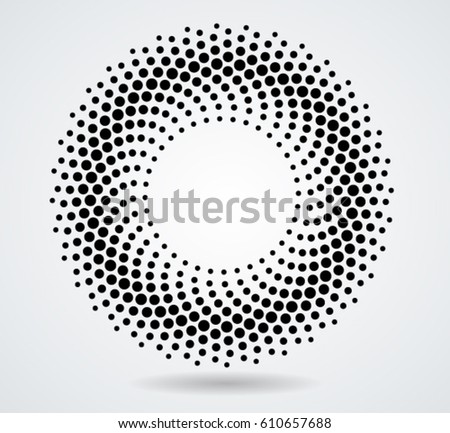 Halftone dots in circle form. round logo . vector dotted frame . design element Halftone dots in circle form. round logo . vector dotted frame . design element