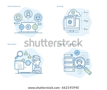 Set of concept line icons for human resources, recruitment, HR management, career. UI/UX kit for web design, applications, mobile interface, infographics and print design. Set of concept line icons for human resources, recruitment, HR management, career. UI/UX kit for web design, applications, mobile interface, infographics and print design.