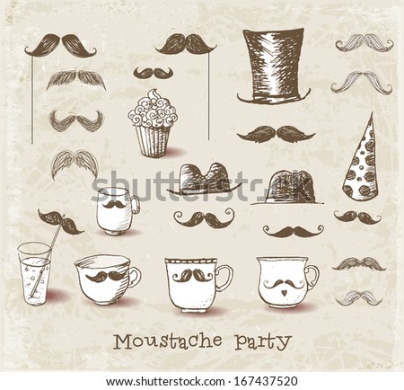 vintage Vector Birthday Happy cups Greek  moustache Search   Files Results Eps