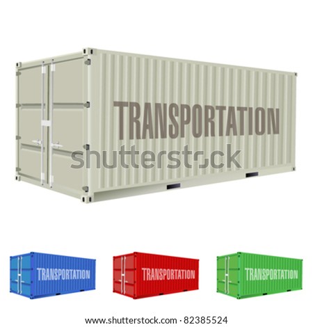 freight container - stock vector