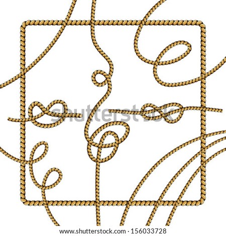 Set of Rope Isolated Elements. Vector. - stock vector