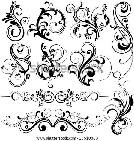 Vector Floral Set Stock Vector 25575175 - Shutterstock