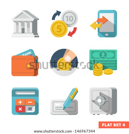 money flat icon set for web and ...