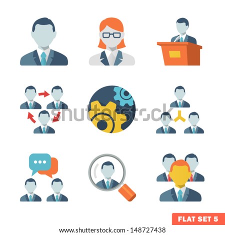 business people flat icons for...