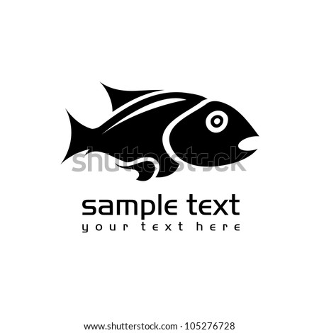black isolated fish on white