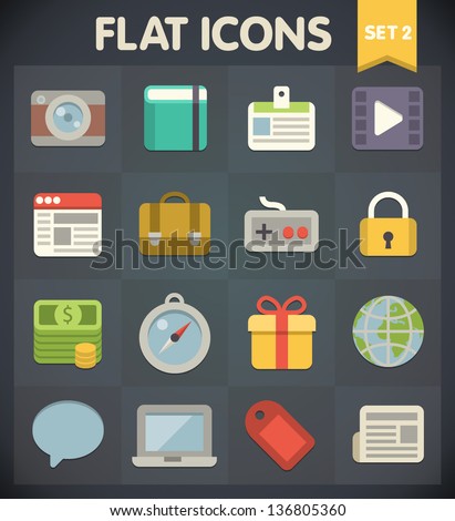universal flat icons for web...